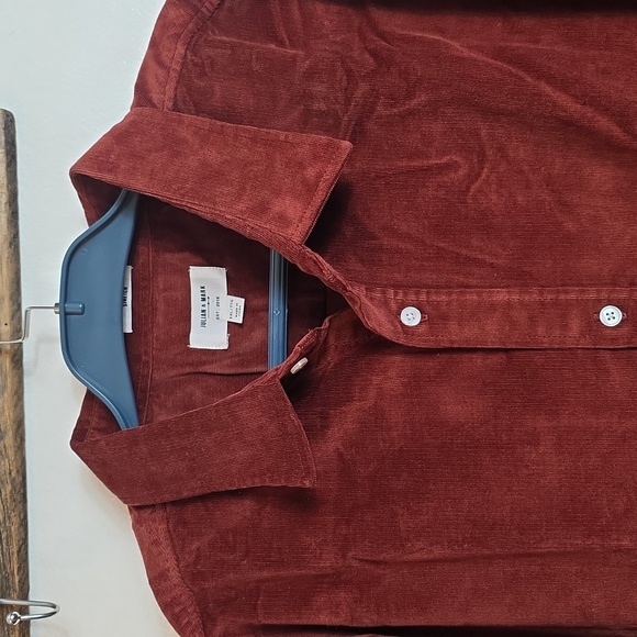 Julian & Mark Shirt XXL Stretch Corudory Mens Nwot Rust Brown - Picture 4 of 15